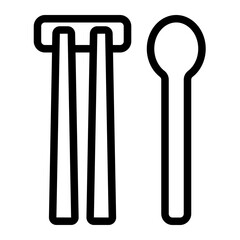 Cutlery chopstick and spoon outline icon