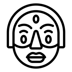 Traditional culture Korean Mask outline icon