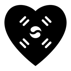 Love south korea romance solid glyph icon