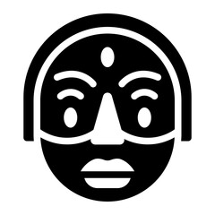Traditional culture Korean Mask solid glyph icon