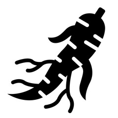 Ginseng herbs traditional medicine solid glyph icon