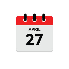 calender icon, 27 april icon with white background