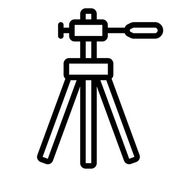 recommend clip art: Tripod for camera photography outline line icon