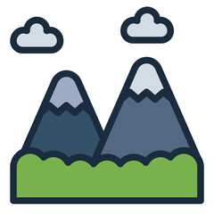 Mountain nature Filled Line Icon