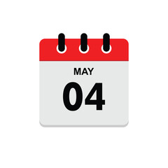 calender icon, 04 may icon with white background