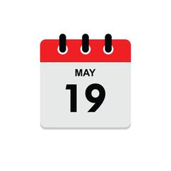 calender icon, 19 may icon with white background