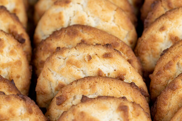 a box of wheat flour cookies with the addition of coconut chips