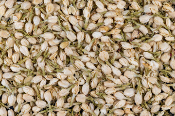 dried jasmine flowers and buds for adding to tea