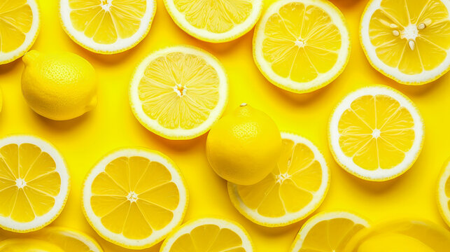 A Vibrant and Juicy Background with Citric Slices and Zest AI Generated