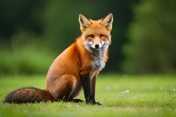 red fox vulpes in forest