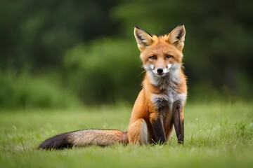 red fox vulpes in forest