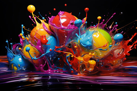 Vibrant Airbrush Drawing Paint Splash
