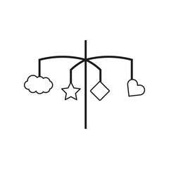 Crib mobile, baby icon. Vector illustration. Eps 10.