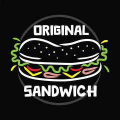 Sandwich Simple Logo Vector Design