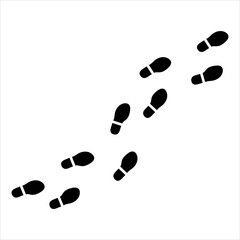 Step footprints paths vector flat illustration on white background..eps