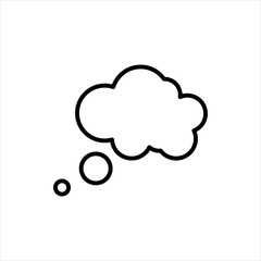  Think speech bubble blank icon flat illustration on white background..eps