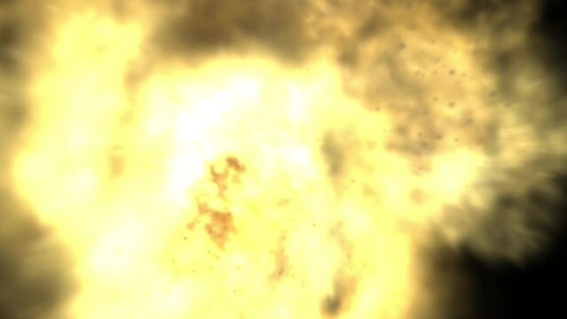Explosion with alpha channel, three different shots from different distances, 4k