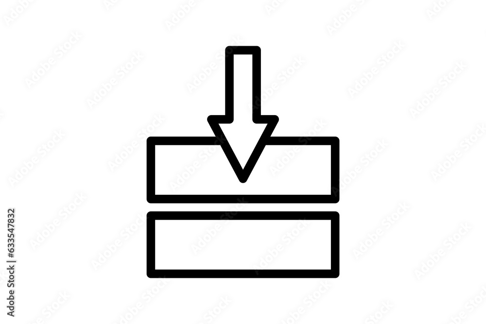 Poster downloaded icon. suitable for web site design, app, user interfaces. line icon style. simple vector 