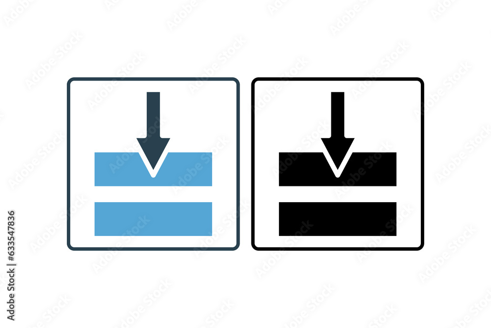 Aufkleber downloaded icon. suitable for web site design, app, user interfaces. solid icon style. simple vector