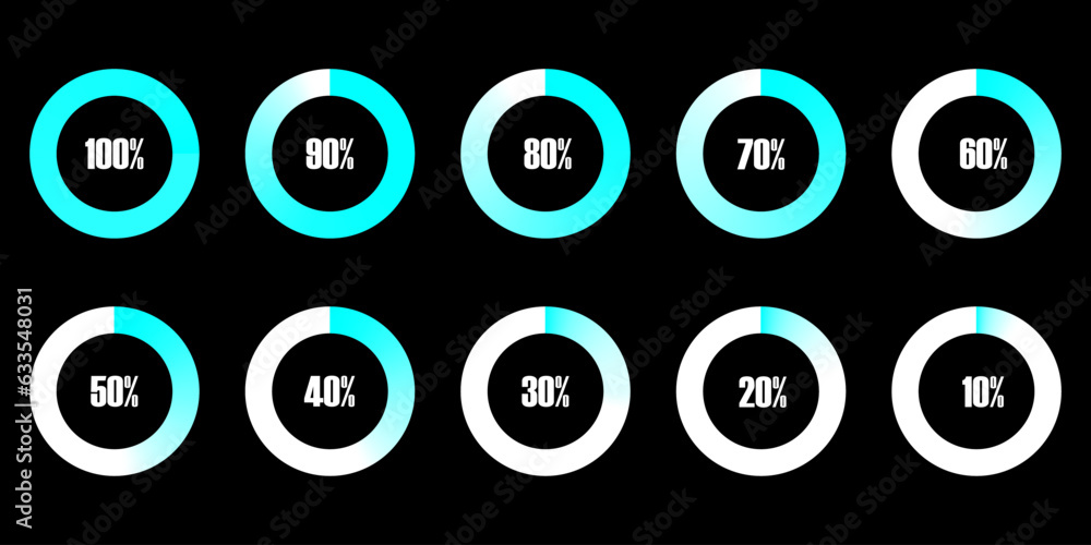 Poster set of circular progress bar icons. timer icon. good for download display. flat element indicator. v