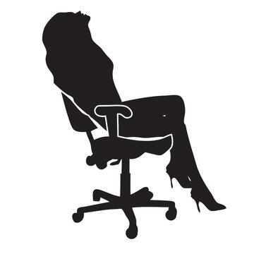 woman reclining office chair silhouette clip art preview