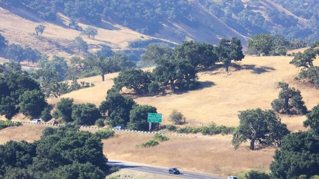 101 Highway in California Leading to Santa Barbara 154 Freeway, Cars Driving in California