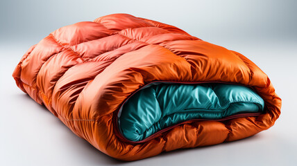 sleeping bag with a sleeping bag on a gray background