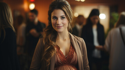 Obraz premium portrait of beautiful woman with glass of champagne.