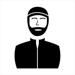 Islamic culture and traditions icon, arabic man ,prayer. Vector illustration.eps