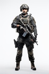 Fototapeta premium photography of a standing special forces soldier