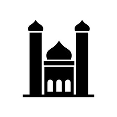 mosque icon or logo isolated sign symbol vector flat illustration on white background..eps