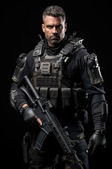 Fototapeta premium photography of a standing special forces soldier