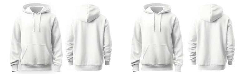 Blank white hoodie mock up. hoodie for design mock up isolated on white background - obrazy, fototapety, plakaty