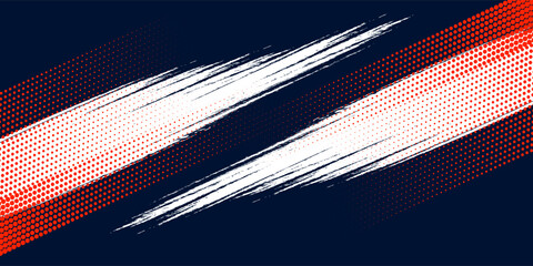 Abstract Rough Red Grunge Texture Design Background Dots halftone blue color pattern gradient grunge texture background. Dots pop art comics sport style vector illustration