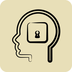Icon Psychology. related to Psychology Personality symbol. glyph style. simple design editable. simple illustration