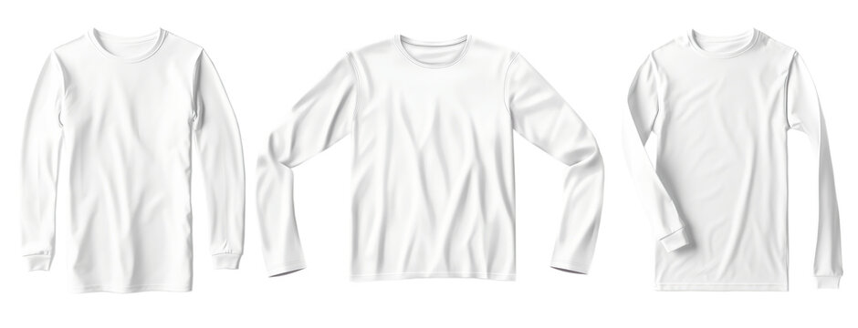 Blank white long sleeve t shirt mock up. long sleeve t shirt for design mock up . 