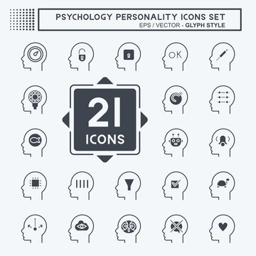 Icon Set Psychology Personality. related to Psychology Personality symbol. simple design editable. simple illustration