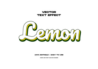 Lemon editable text effect. Bright fresh fun style