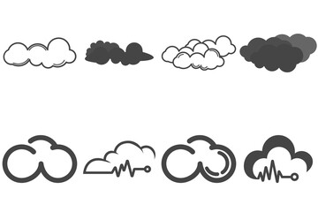 cloud logo icon set, collection cloud vector