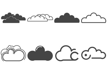 cloud logo icon set, collection cloud vector