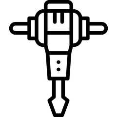 road drill line icon