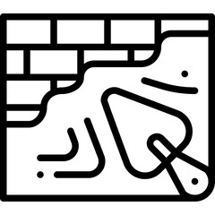 plastering line icon