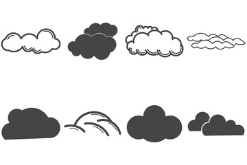 cloud logo icon set, collection cloud vector
