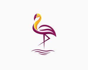 flamingo logo symbol design template illustration inspiration