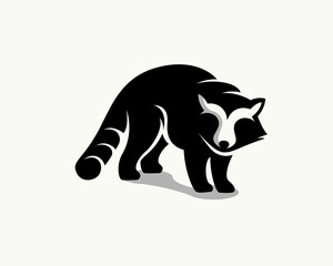 silhouette raccoon front response art logo symbol design template illustration inspiration