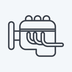 Icon Engine. related to Car Service symbol. Line Style. repairin. engine. simple illustration