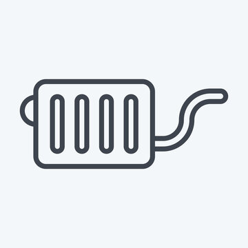 Icon Ehaust System. related to Car Service symbol. Line Style. repairin. engine. simple illustration