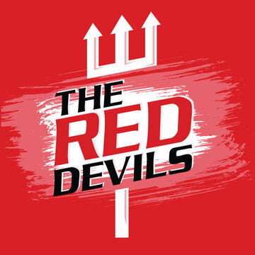 Red Devils poster art banner design vector