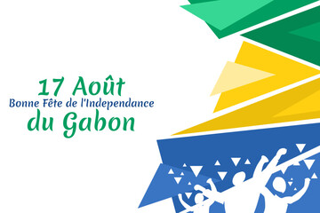 August 17, Independence Day of Gabon vector illustration. Suitable for greeting card, poster and banner.