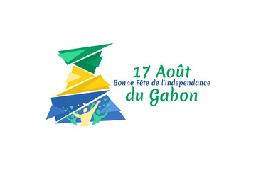 August 17, Independence Day of Gabon vector illustration. Suitable for greeting card, poster and banner.
